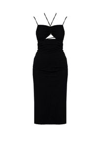 Pinko Sukienka "Frejus" | 1G17RE Y871 | Frejus | Kobieta | Czarny. Kolor: czarny. Materiał: bawełna, elastan. Długość rękawa: na ramiączkach. Wzór: aplikacja. Typ sukienki: dopasowane. Długość: midi #2