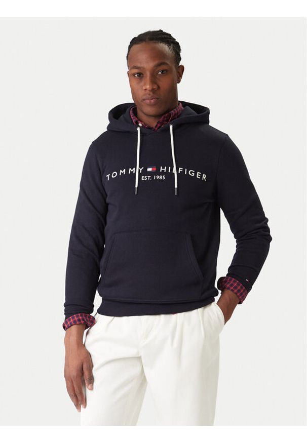 TOMMY HILFIGER - Tommy Hilfiger Bluza Core Logo MW0MW10752 Granatowy Regular Fit. Kolor: niebieski. Materiał: syntetyk