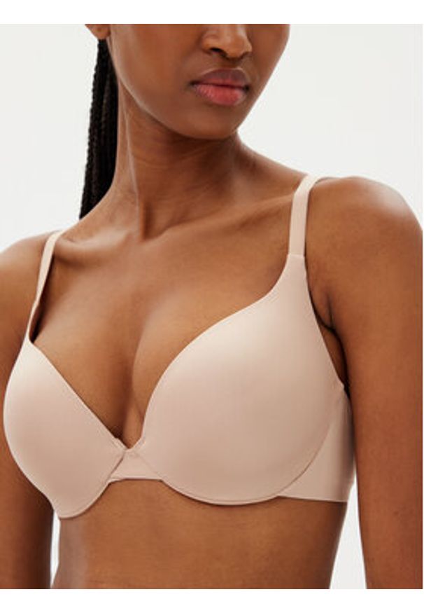 Hunkemöller Biustonosz push-up Smooth 206742 Beżowy. Kolor: beżowy. Materiał: syntetyk. Rodzaj stanika: push-up