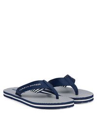 TOMMY HILFIGER - Tommy Hilfiger Japonki Th Ithaca Stripe Summer Sandal FW0FW09192 Granatowy. Kolor: niebieski. Materiał: materiał #4