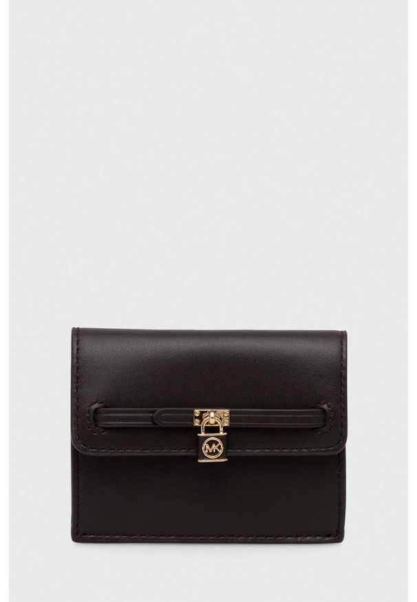 MICHAEL Michael Kors portfel skórzany damski kolor brązowy. Kolor: brązowy. Materiał: skóra