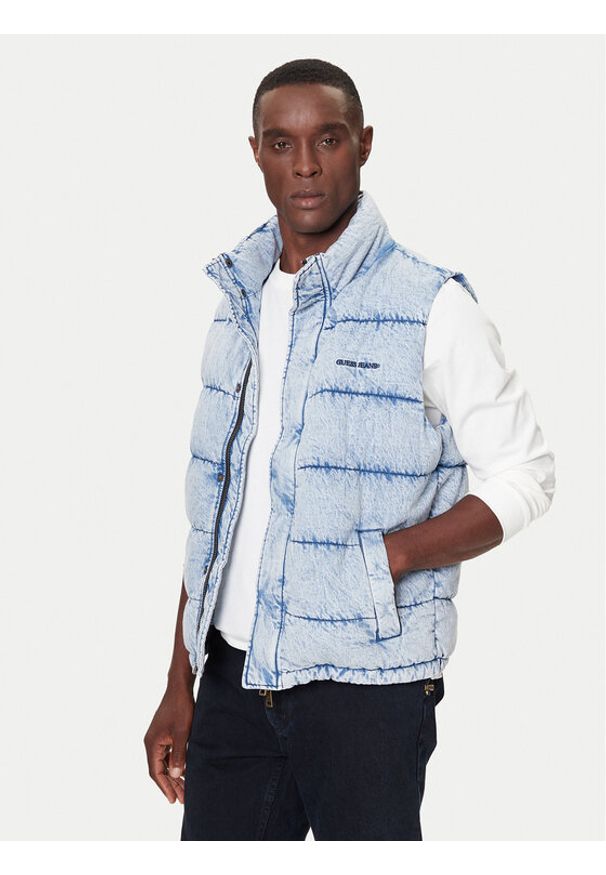 Guess Bezrękawnik M5BN81 D6181 Niebieski Regular Fit. Kolor: niebieski. Materiał: bawełna. Długość rękawa: bez rękawów