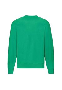 FRUIT OF THE LOOM - Męska Klasyczna Bluza Raglanowa. Kolor: zielony. Długość rękawa: raglanowy rękaw