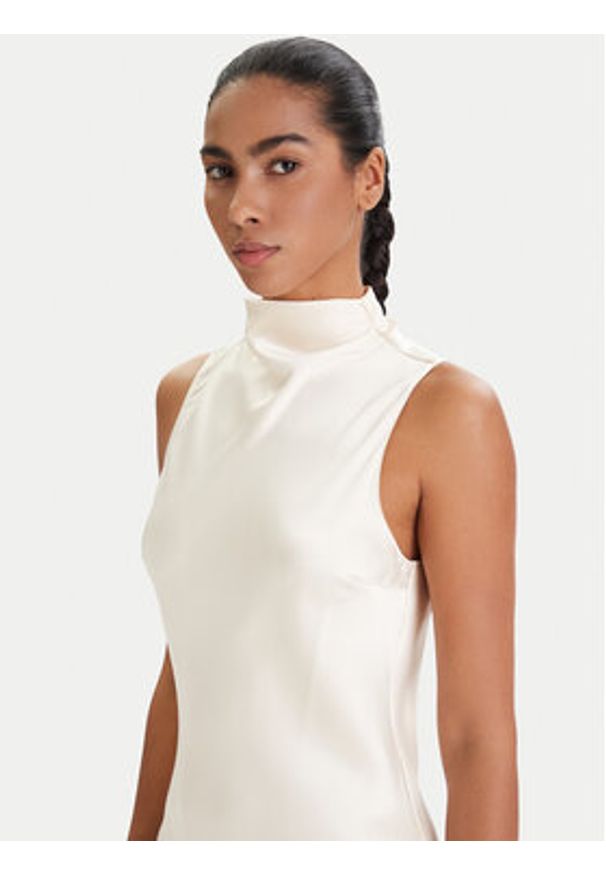 Patrizia Pepe Sukienka koktajlowa 8A1627/A269-W409 Écru Regular Fit. Materiał: syntetyk. Styl: wizytowy