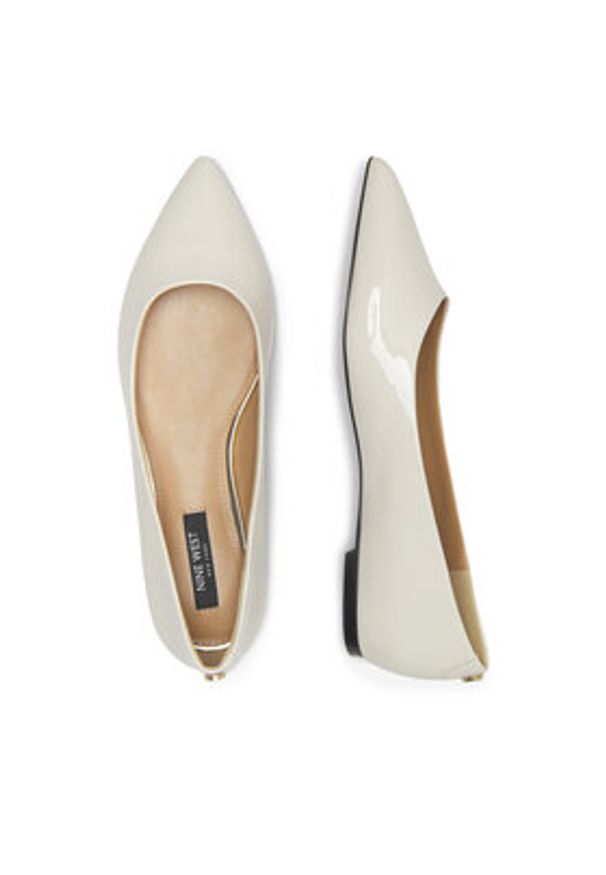 Nine West Baleriny WFA2622-1 Biały. Kolor: biały. Materiał: skóra