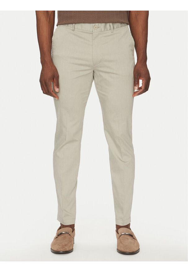 BOSS Spodnie materiałowe P-Kaiton1 50538828 Beżowy Slim Fit. Kolor: beżowy. Materiał: bawełna, syntetyk