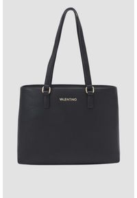 Valentino by Mario Valentino - VALENTINO Czarna shopperka Never Borsa. Kolor: czarny. Materiał: skórzane. Rozmiar: duże. Styl: casual, elegancki