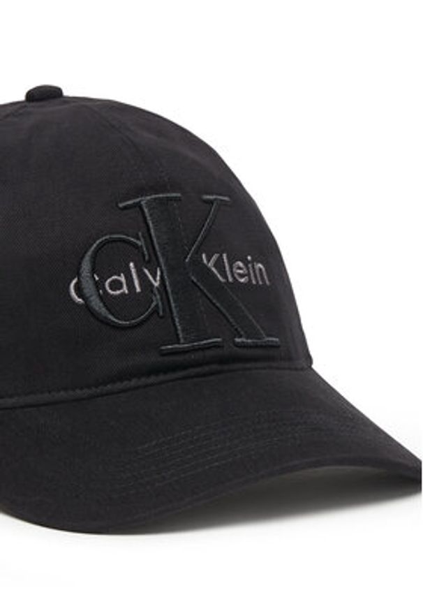 Calvin Klein Czapka z daszkiem Large Monologo LV04D5039G Czarny. Kolor: czarny. Materiał: bawełna