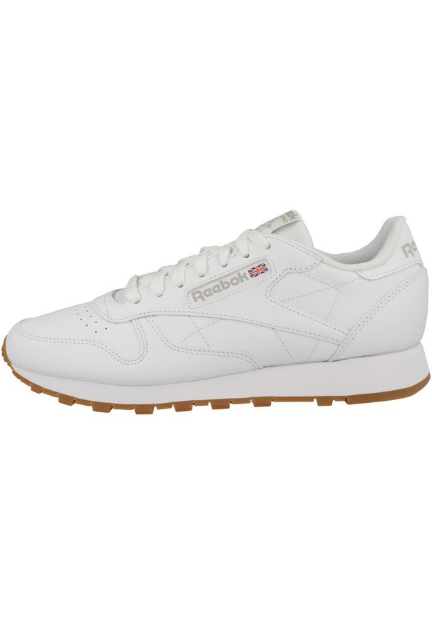 Buty do chodzenia męskie Reebok Classic Leather. Zapięcie: sznurówki. Kolor: szary, biały, wielokolorowy. Materiał: materiał, tkanina, guma, skóra. Szerokość cholewki: normalna. Model: Reebok Classic. Sport: turystyka piesza