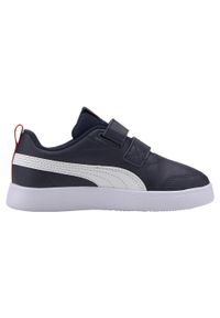 Buty do chodzenia dla dzieci Puma Courtflex V2 V PS. Zapięcie: rzepy. Kolor: czerwony, niebieski, wielokolorowy. Materiał: materiał, tkanina, syntetyk. Szerokość cholewki: normalna. Sport: turystyka piesza