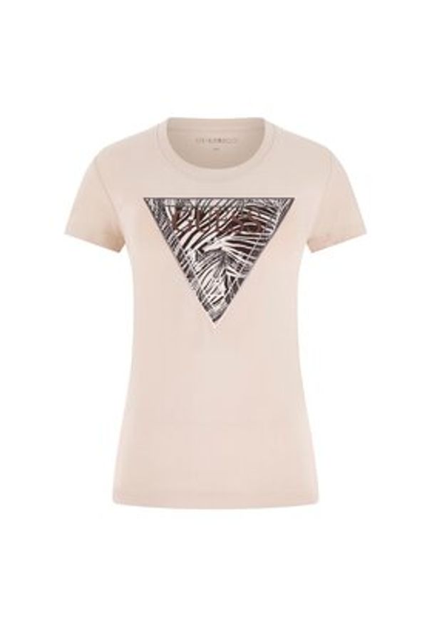 Guess T-Shirt 182454 Beżowy Classic Fit. Kolor: beżowy