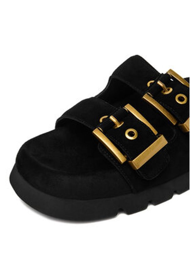 Badura Klapki EO-ALIVIA-LT2525-1 Czarny. Kolor: czarny. Materiał: zamsz, skóra