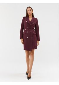 Maryley Sukienka codzienna 23IB372/41GI Bordowy Regular Fit. Okazja: na co dzień. Kolor: czerwony. Materiał: syntetyk. Typ sukienki: proste. Styl: casual