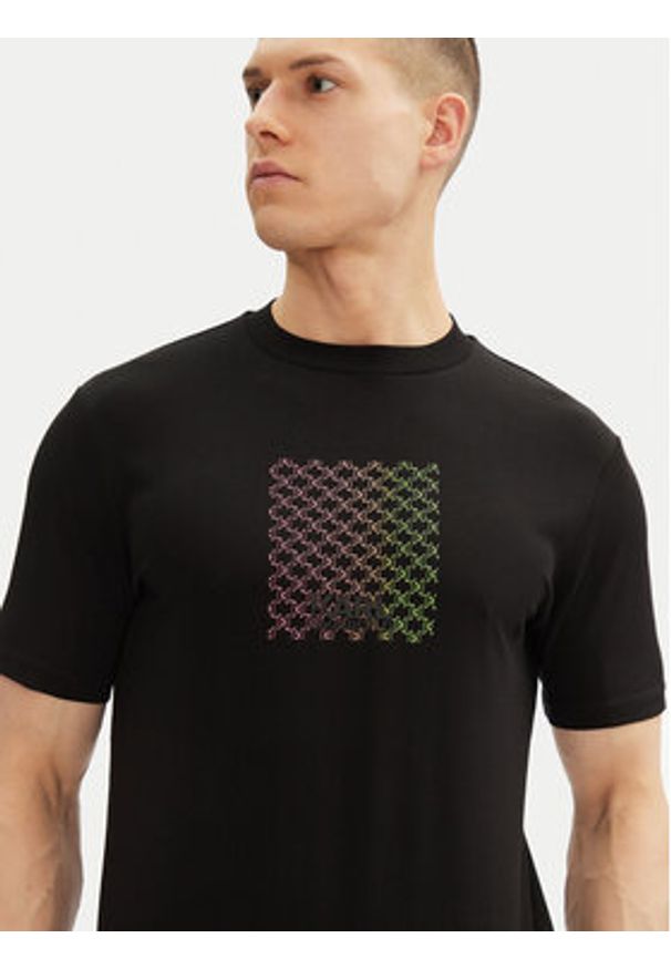 Karl Lagerfeld - KARL LAGERFELD T-Shirt 755404 552235 Czarny Regular Fit. Typ kołnierza: dekolt w karo. Kolor: czarny. Materiał: bawełna