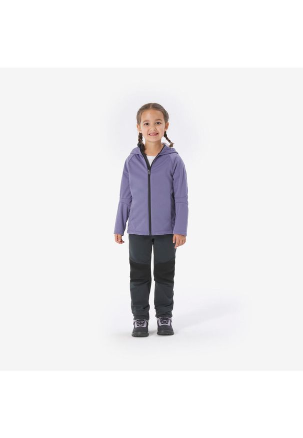 quechua - Kurtka softshell turystyczna dla dzieci Quechua MH900. Kolor: fioletowy. Materiał: poliester, materiał. Sezon: lato. Styl: sportowy