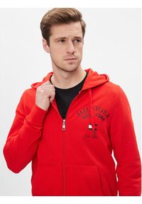 TOMMY HILFIGER - Tommy Hilfiger Bluza Wcc Arched Varsity Zip Thru MW0MW33644 Czerwony Regular Fit. Kolor: czerwony. Materiał: bawełna