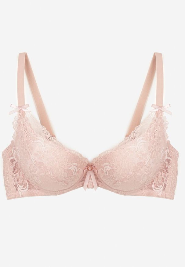 Born2be - Ciemnoróżowy Biustonosz na Regulowanych Ramiączkach z Usztywnionymi Miseczkami Tiniras. Kolor: różowy. Materiał: skóra