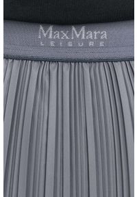 Max Mara Leisure Spódnica kolor szary midi rozkloszowana. Stan: podwyższony. Kolor: szary. Materiał: skóra #4