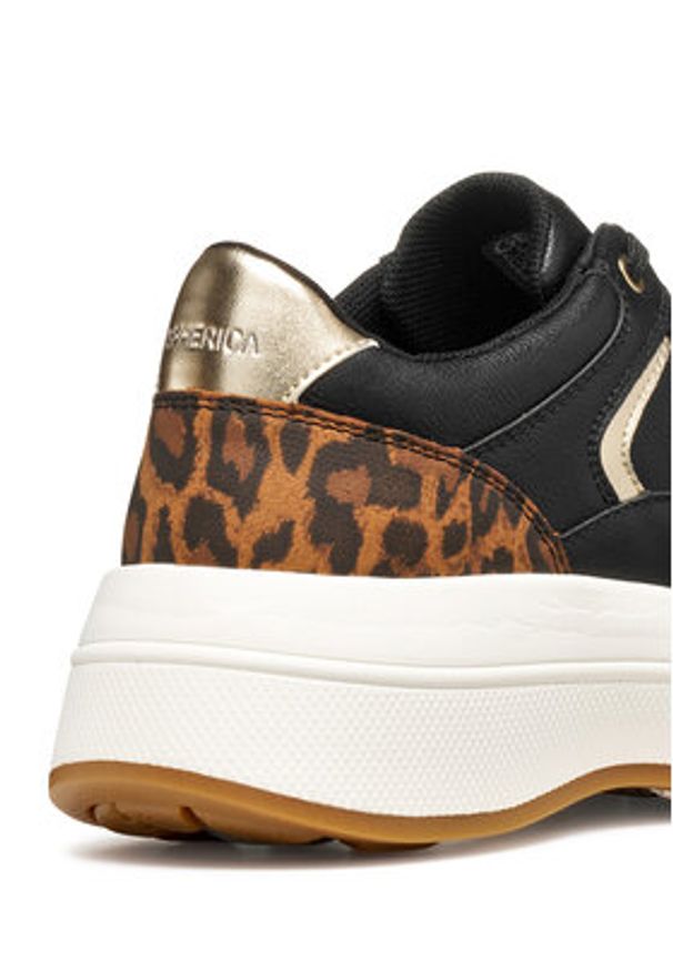 Geox Sneakersy D Spherica Ecub-3 D46WTB 0BCPZ C9209 Czarny. Kolor: czarny. Materiał: skóra