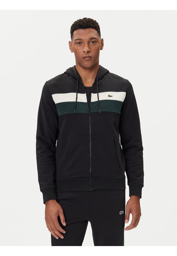 Lacoste Bluza SH5913 Czarny Regular Fit. Kolor: czarny. Materiał: bawełna