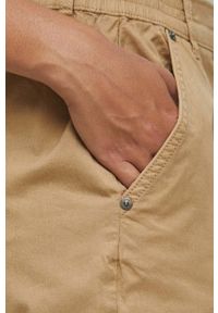 medicine - Medicine spodnie damskie kolor beżowy medium waist. Kolor: beżowy. Materiał: tkanina. Wzór: gładki #4