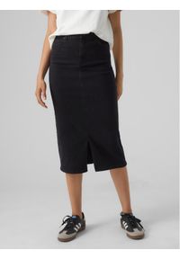 Vero Moda Spódnica ołówkowa Lina 10300188 Czarny Regular Fit. Kolor: czarny. Materiał: bawełna #1