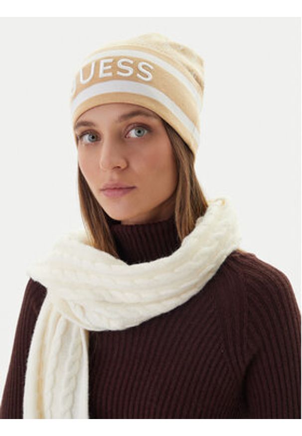 Guess Czapka W4BZ21 Z3JD2 Beżowy. Kolor: beżowy. Materiał: poliester