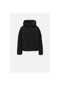 Kurtka turystyczna dziewczęca pikowana Lemon Explore ZL3 czarna. Typ kołnierza: kaptur. Kolor: czarny. Materiał: poliester. Sezon: zima. Sport: turystyka piesza #1