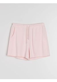 Sinsay - Szorty dresowe z bawełną - różowy. Kolor: różowy. Materiał: bawełna, dresówka #1
