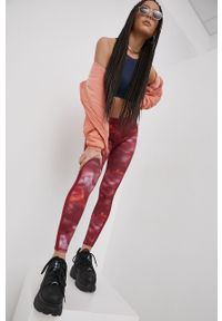 Roxy Legginsy damskie kolor bordowy wzorzyste. Kolor: czerwony. Materiał: dzianina #2