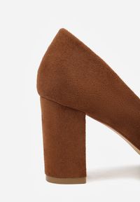 Renee - Brązowe Casualowe Czółenka na Słupku Vices z Wkładką ze Skóry Naturalnej Maidra. Okazja: na co dzień. Kolor: brązowy. Materiał: skóra. Sezon: wiosna, lato. Obcas: na słupku. Styl: casual. Wysokość obcasa: średni #7