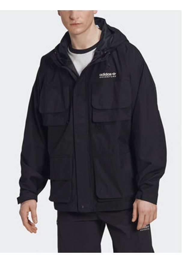 Adidas - adidas Kurtka przejściowa Adventure HK4996 Czarny Loose Fit. Kolor: czarny. Materiał: syntetyk