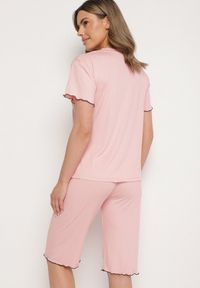 Born2be - Beżowy Komplet Piżamowy T-shirt i Spodnie Milarunea. Kolekcja: plus size. Kolor: beżowy