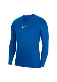 Koszulka treningowa męska Nike Dri-fit Park First Layer. Kolor: czarny, niebieski, wielokolorowy, biały. Długość rękawa: długi rękaw. Technologia: Dri-Fit (Nike). Długość: długie. Sport: piłka nożna #1