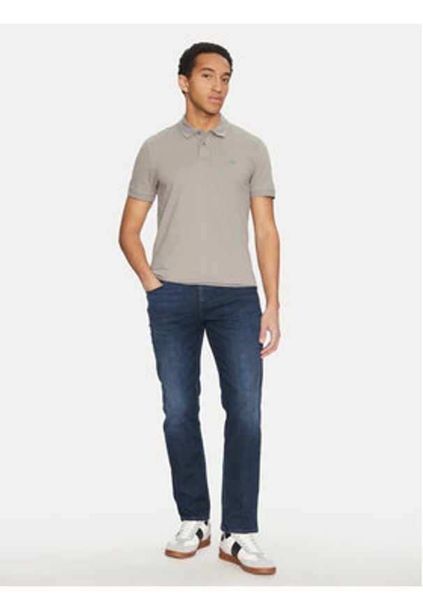 BOSS Polo Passenger 50507803 Szary Slim Fit. Typ kołnierza: polo. Kolor: szary. Materiał: bawełna