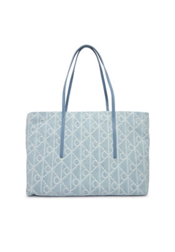 Calvin Klein Torebka Emblem Aop Denim Tote W/ Pouch LV04F3428G Niebieski. Kolor: niebieski