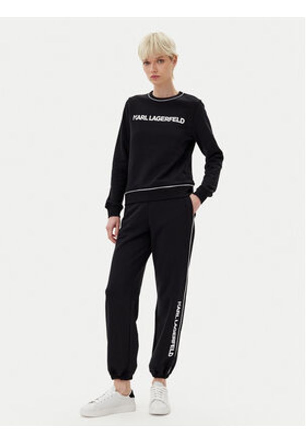 Karl Lagerfeld - KARL LAGERFELD Spodnie dresowe A2W10149 Czarny Regular Fit. Kolor: czarny. Materiał: bawełna