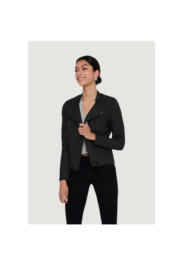 only - Kurtka Kobieta ONLY AVA FAUX LEATHER BIKER. Kolor: czarny. Materiał: skóra