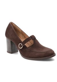Brązowe Półbuty Armodo Modne Obuwie Damskie Zapinane Na Sprzączkę. Okazja: na co dzień. Zapięcie: sprzączka. Kolor: brązowy. Materiał: zamsz. Sezon: zima, jesień. Obcas: na obcasie. Styl: casual, elegancki. Wysokość obcasa: średni #1