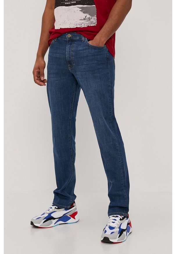 Lee jeansy West CLEAN CODY męskie. Kolor: niebieski
