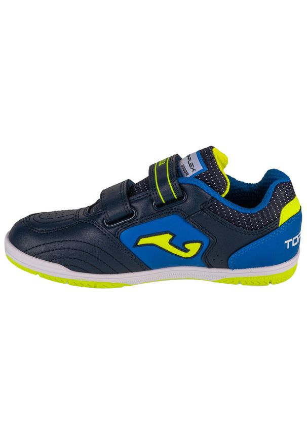 Joma - Buty halówki dziecięce JOMA TOP FLEX na salę na rzepy. Zapięcie: rzepy. Kolor: niebieski