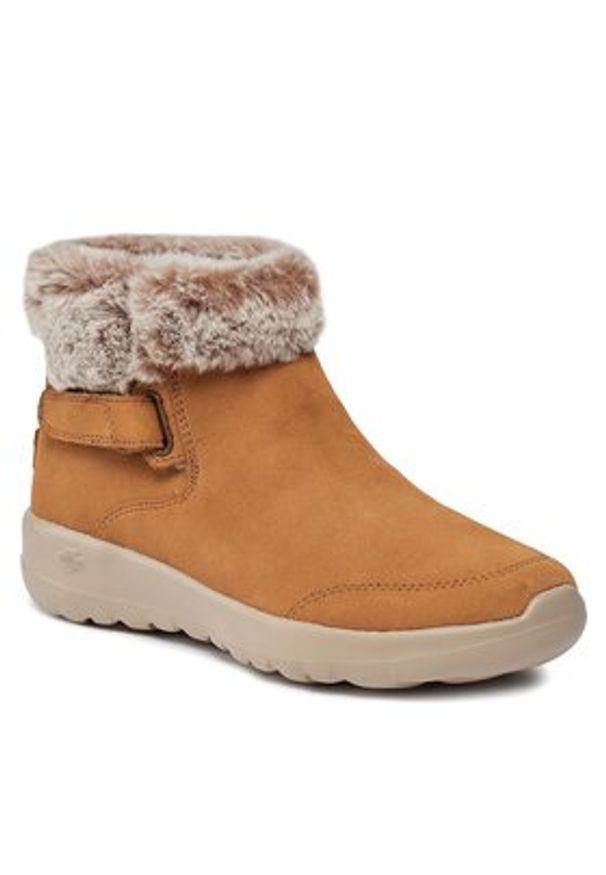 skechers - Skechers Botki On-The-Go Joy First Glance 144041/CSNT Brązowy. Kolor: brązowy. Materiał: zamsz, skóra