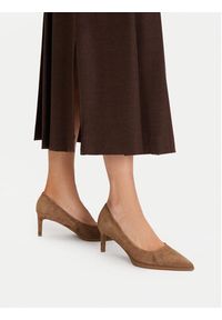 Gino Rossi - GINO ROSSI Szpilki EO-INTI-2635-1 Beżowy. Kolor: beżowy. Materiał: skóra, zamsz. Obcas: na szpilce #6