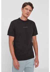 G-Star RAW - G-Star Raw T-shirt bawełniany kolor czarny z aplikacją. Okazja: na co dzień. Kolor: czarny. Materiał: bawełna. Wzór: aplikacja. Styl: casual