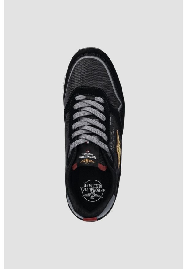 Aeronautica Militare - AERONAUTICA MILITARE Czarne sneakersy męskie, Rozmiar 41. Okazja: na co dzień. Kolor: czarny. Materiał: materiał