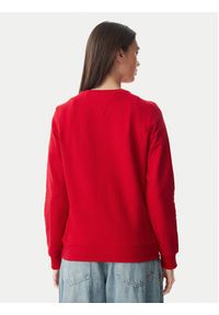 Tommy Jeans Bluza Ess Logo DW0DW22829 Czerwony ciemny Regular Fit. Kolor: czerwony. Materiał: bawełna #4