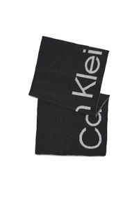 Calvin Klein Szalik Logo Reverso Tonal Scarf 40X180 K60K611117 Czarny. Kolor: czarny. Materiał: wiskoza