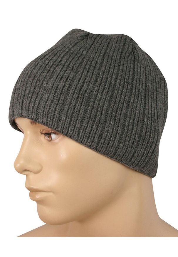 Czapka, Popielata Dziergana Ciepła, Zimowa, Klasyczna, Rozmiar Uniwersalny, Męska -Pako Jeans. Kolor: szary. Materiał: akryl. Sezon: zima. Styl: klasyczny