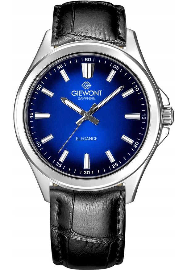 Zegarek Giewont Zegarek Męski Elegance Sapphire Czarno Niebieski GW5160-A6. Kolor: niebieski, wielokolorowy, czarny