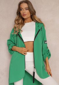 Renee - Zielona Kurtka Wiatrówka Oversize Palishe. Kolor: zielony. Długość rękawa: długi rękaw. Długość: długie. Styl: elegancki #5